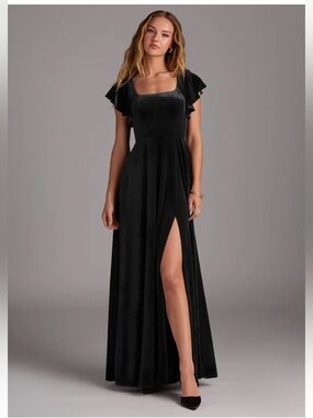 Azazie Bondi Black Bridesmaid dress size A12